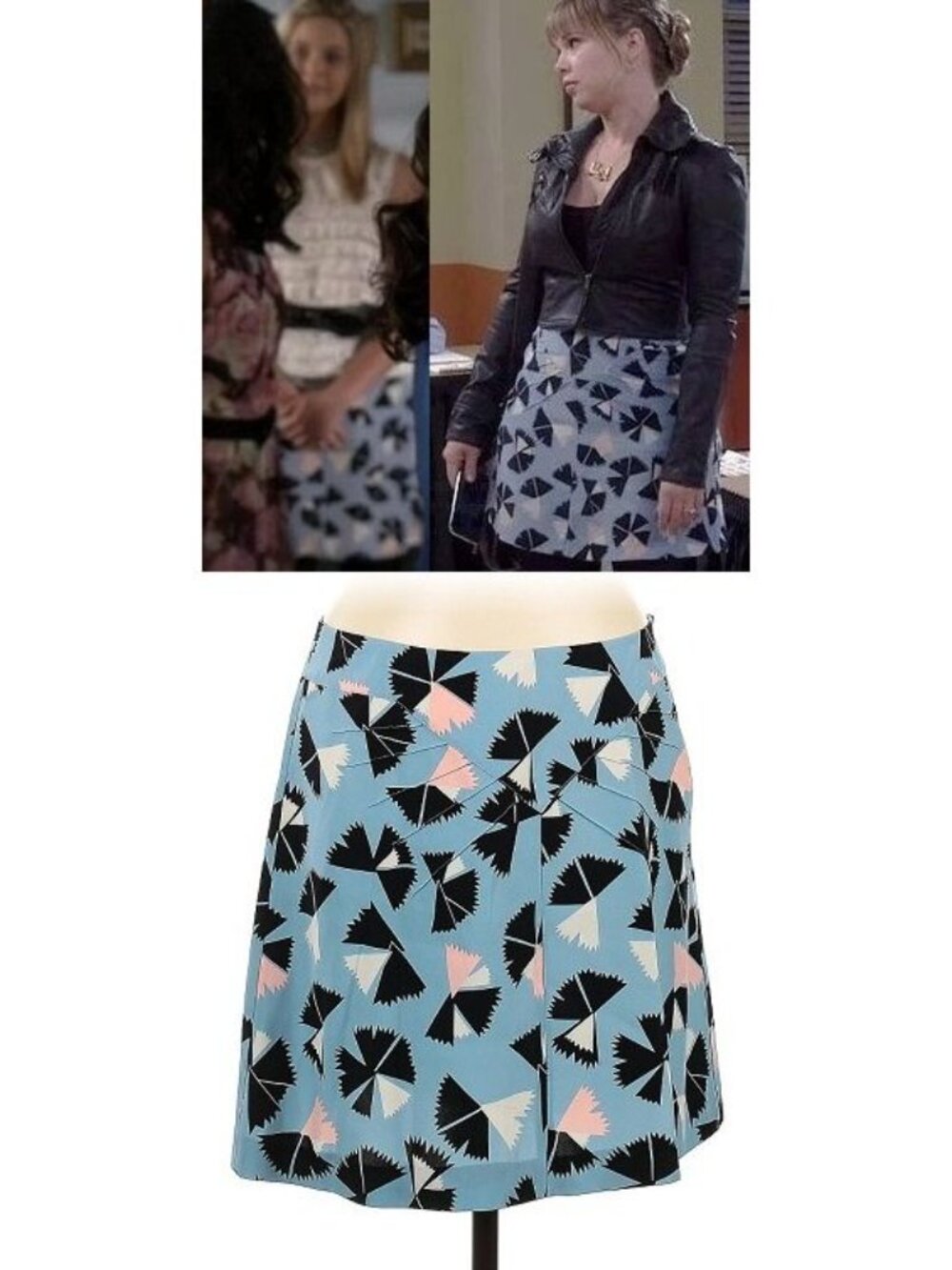 ASO PRETTY LITTLE LIARS LAST MAN STANDING Silk Pinwheel Print A Line Skirt NWOT